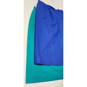 Vintage Pendleton 2pc 100% Wool Skirts Size 8 Blue Teal Pencil Straight Lined